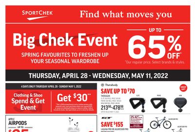 Sport Chek Big Chek Event Flyer April 28 to May 11