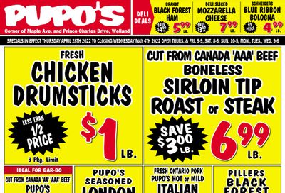 Pupo's Food Market Flyer April 28 to May 4