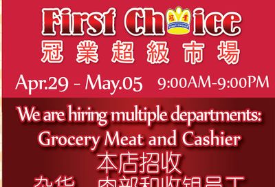 First Choice Supermarket Flyer April 29 to May 5