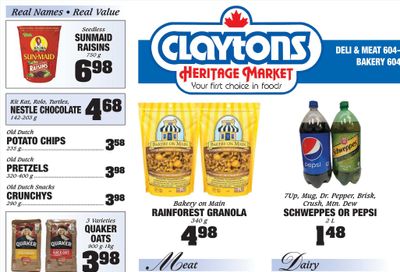 Claytons Heritage Market Flyer April 29 to May 5
