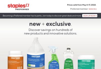 Staples New Products Business Flyer May 4 to 17