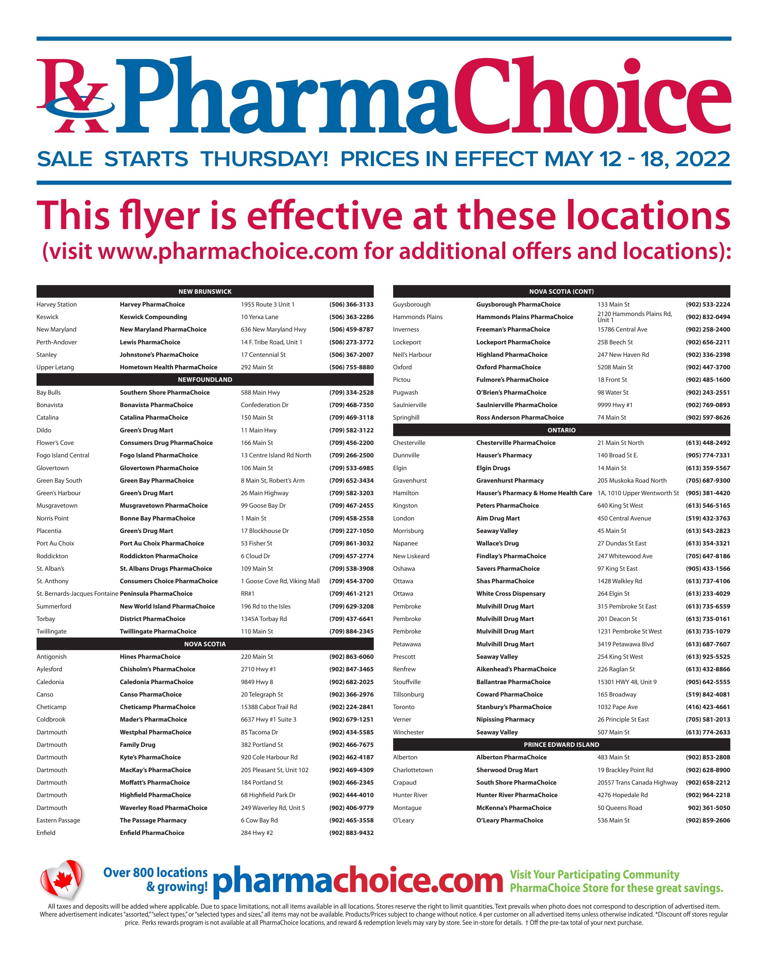 PharmaChoice (ON & Atlantic) Flyer May 12 to 18