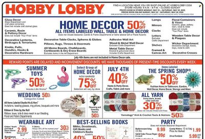 Hobby Lobby Weekly Ad Flyer May 22 to May 29
