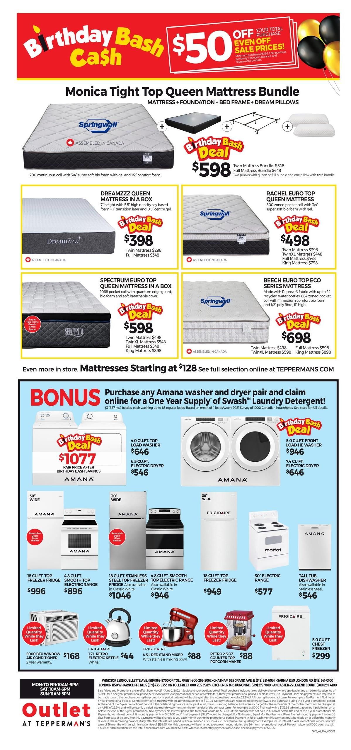 Outlet at Tepperman's Flyer May 27 to June 2