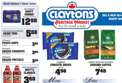 Claytons Heritage Market Flyer May 27 to June 2