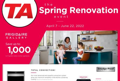 TA Appliances and Barbecues The Spring Renovation Event Flyer April 7 to June 22