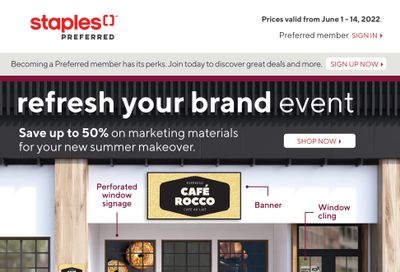 Staples Welcome Back to Business Flyer June 1 to 14