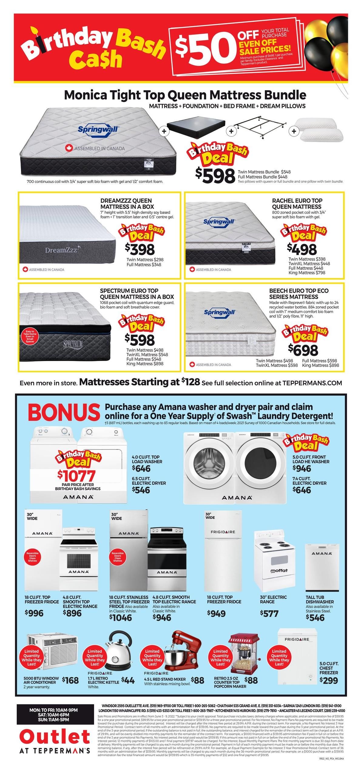 Outlet at Tepperman's Flyer June 3 to 9