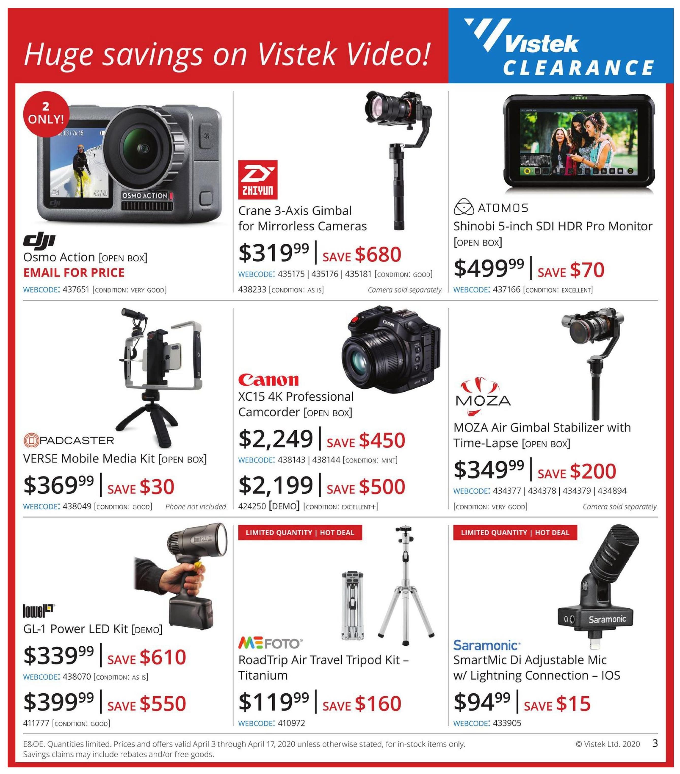 Vistek Flyer April 3 to 17