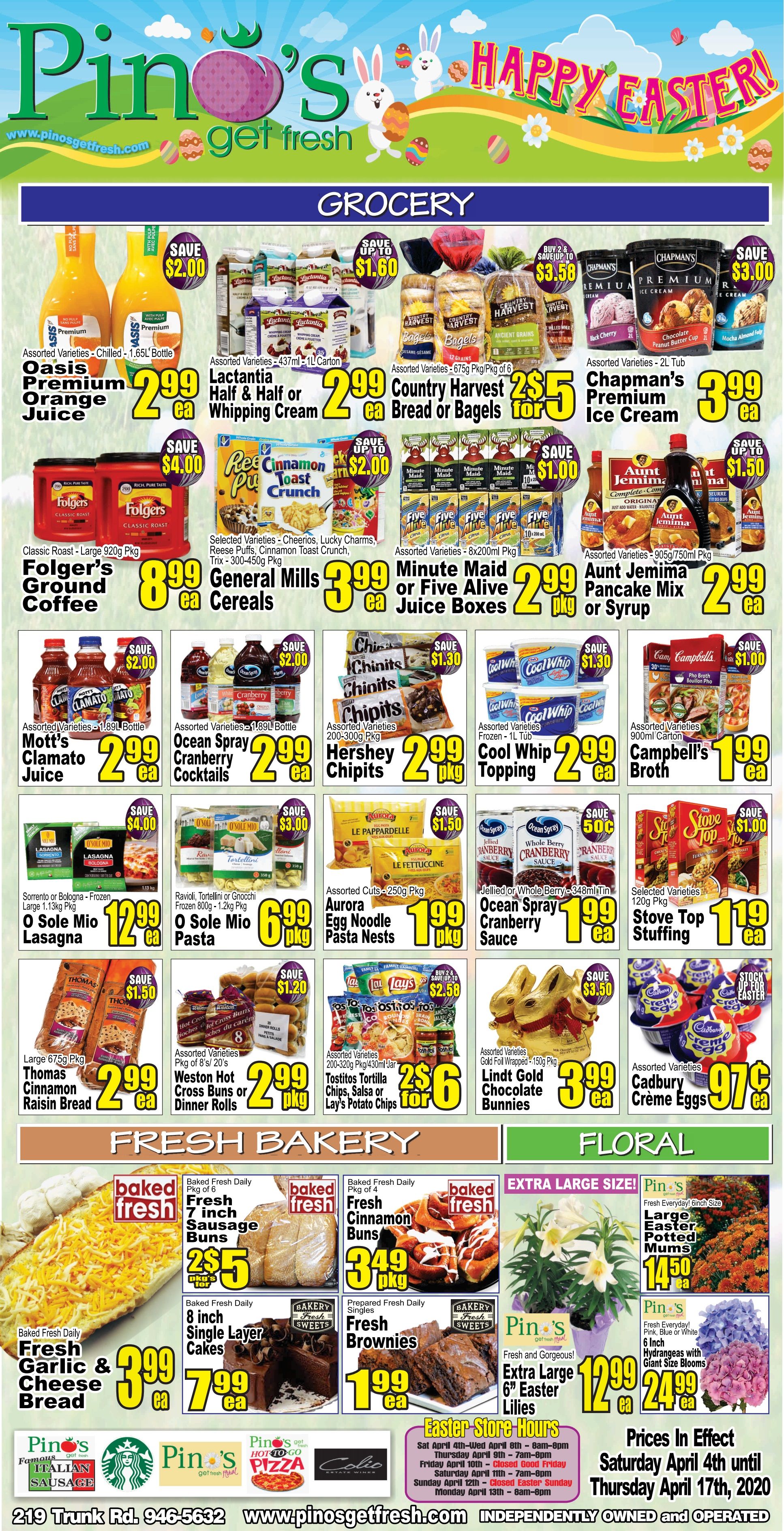 Pino's Flyer April 4 to 17