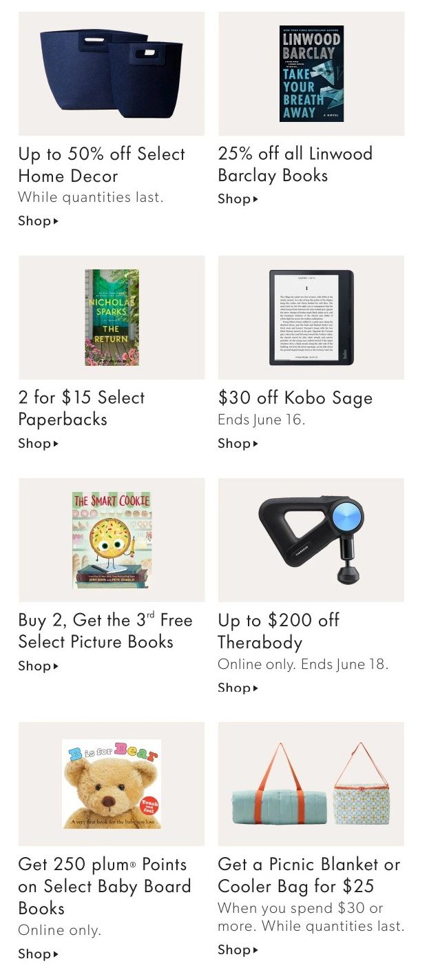Chapters Indigo Online Deals of the Week June 13 to 19