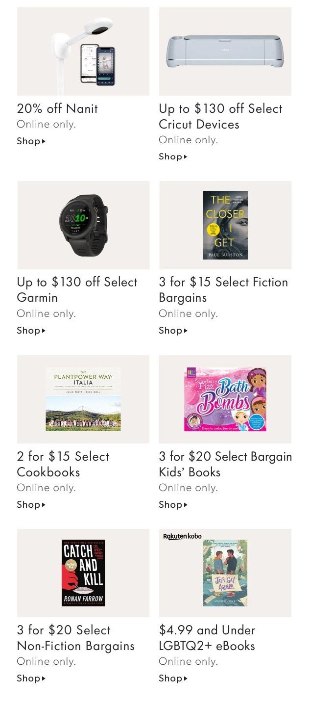 Chapters Indigo Online Deals of the Week June 13 to 19