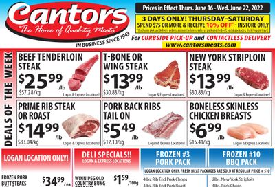 Cantor's Meats Flyer June 16 to 22