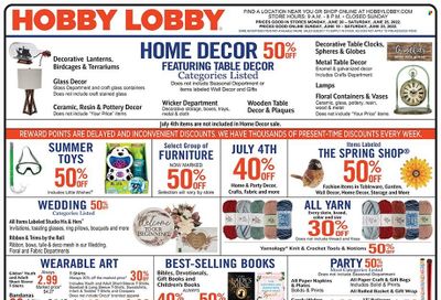 Hobby Lobby Weekly Ad Flyer June 20 to June 27
