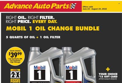 Advance Auto Parts Weekly Ad Flyer Specials June 23 to August 24, 2022