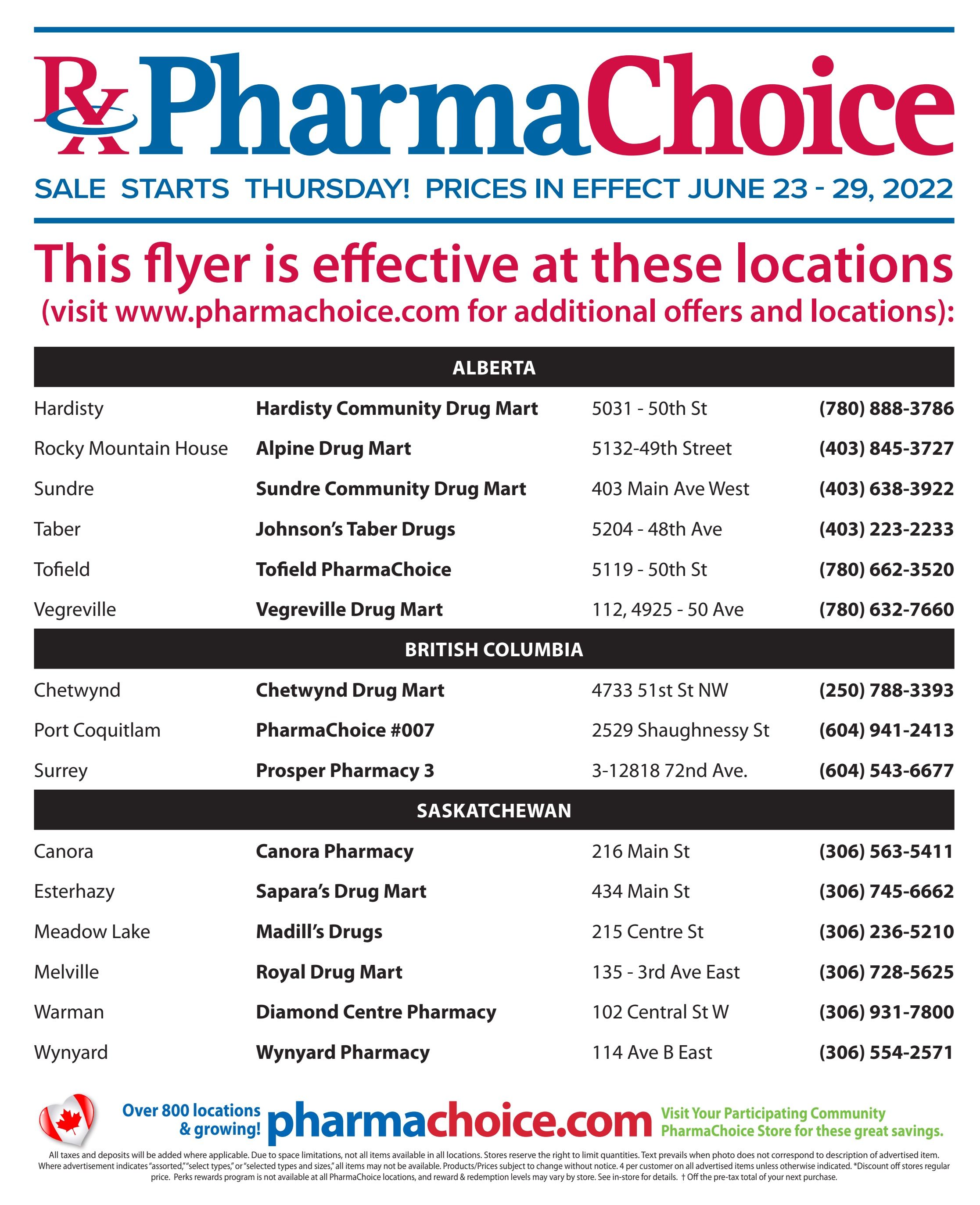 PharmaChoice (BC, AB, SK & MB) Flyer June 23 to 29
