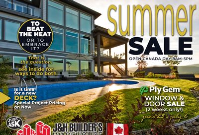 J&H Builder's Warehouse Flyer June 23 to July 13