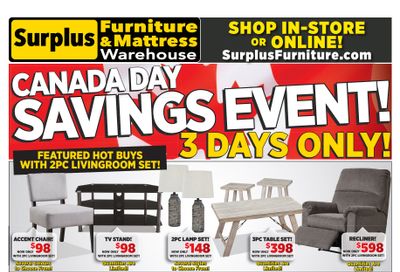 Surplus Furniture & Mattress Warehouse (Moncton) Flyer June 27 to July 3