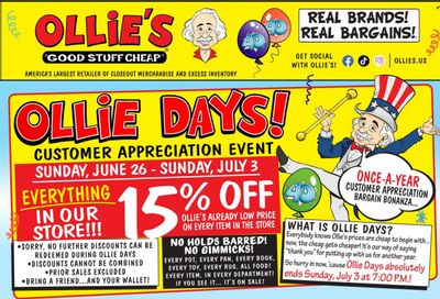 Ollie's Bargain Outlet Weekly Ad Flyer June 28 to July 5