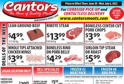 Cantor's Meats Flyer June 30 to July 6