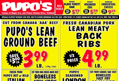 Pupo's Food Market Flyer June 30 to July 6