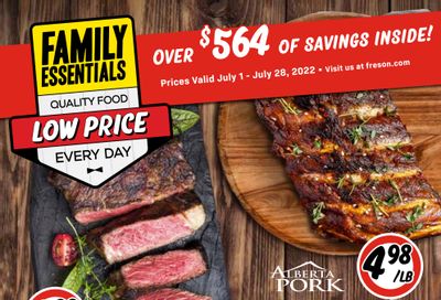 Freson Bros. Family Essentials Flyer July 1 to 28