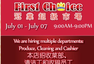 First Choice Supermarket Flyer July 1 to 7