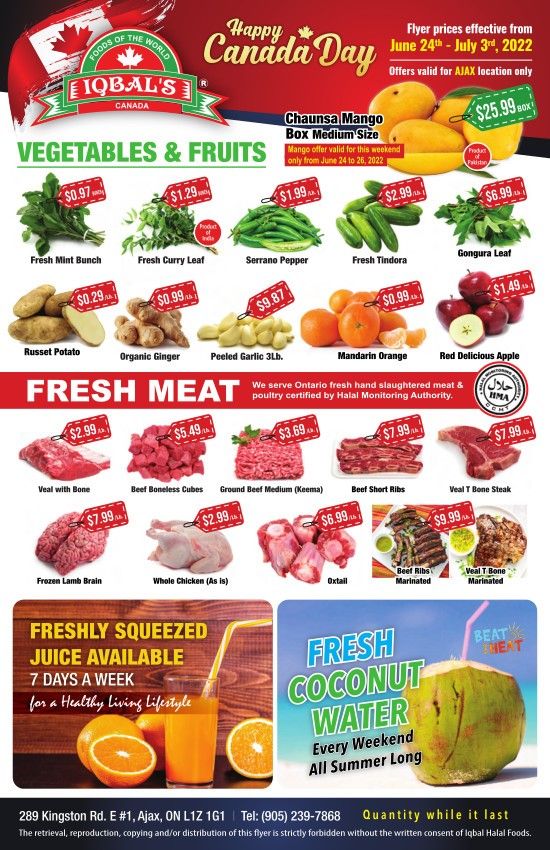 Iqbal Foods (Ajax) Flyer June 24 to July 3