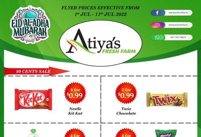 Atiya's Fresh Farm Flyer July 1 to 11