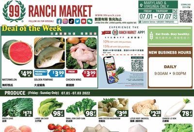 99 Ranch Market (10, MD) Weekly Ad Flyer July 2 to July 9