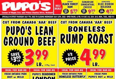 Pupo's Food Market Flyer July 7 to 13