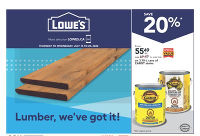 Lowe's (West) Flyer July 14 to 20