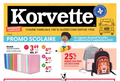Korvette Flyer July 14 to September 4