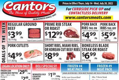Cantor's Meats Flyer July 14 to 20