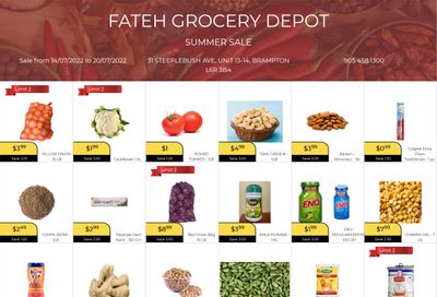 Fateh Grocery Depot Flyer July 14 to 20