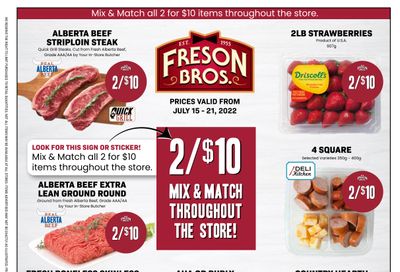 Freson Bros. Flyer July 15 to 21