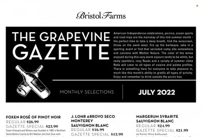 Bristol Farms (CA) Weekly Ad Flyer July 17 to July 24