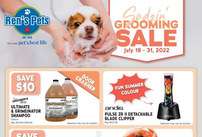 Ren's Pets Depot Sudzin' Grooming Sale Flyer July 18 to 31