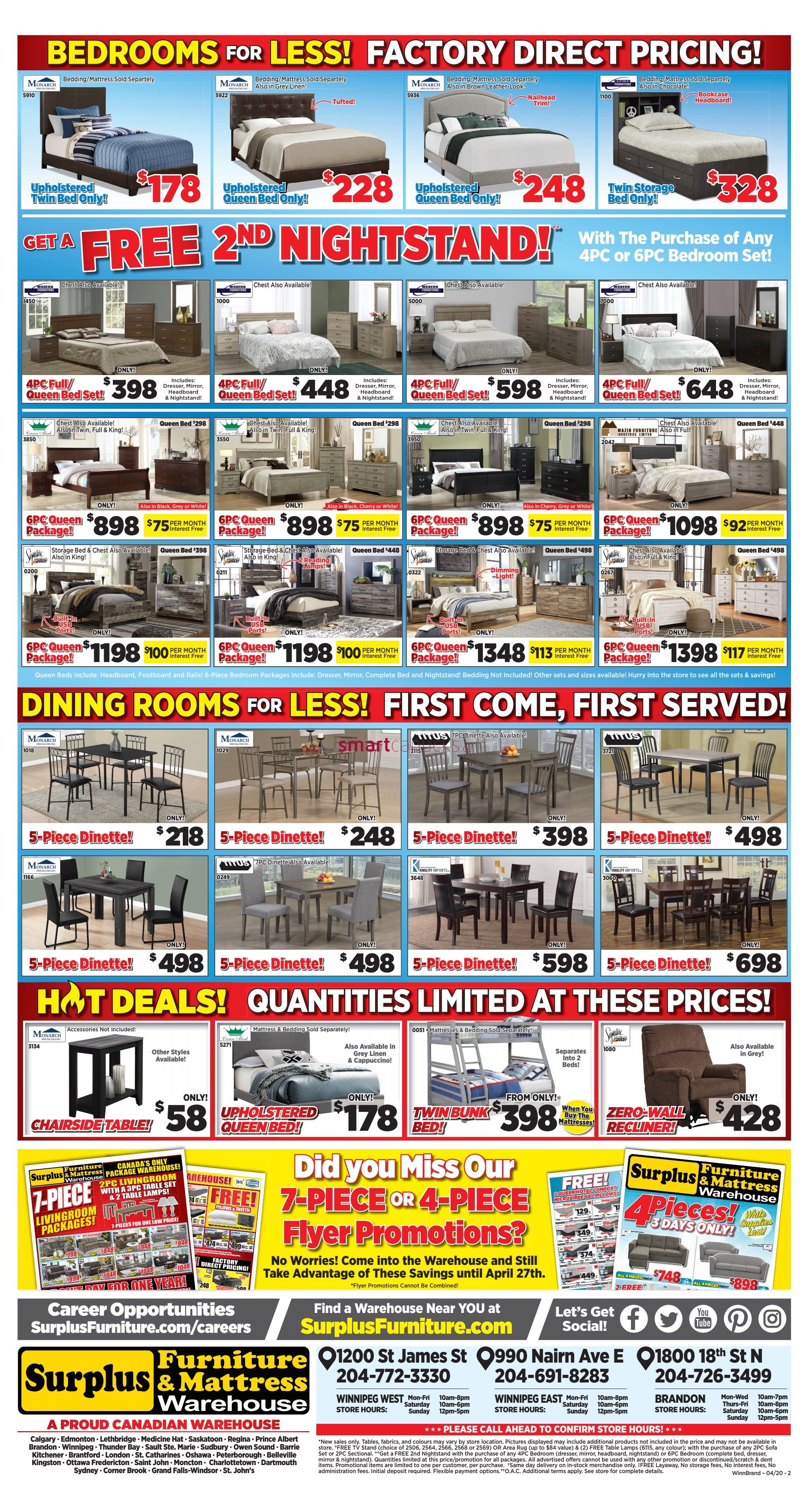 Surplus Furniture & Mattress Warehouse (Winnipeg) Flyer April 7 to May 4