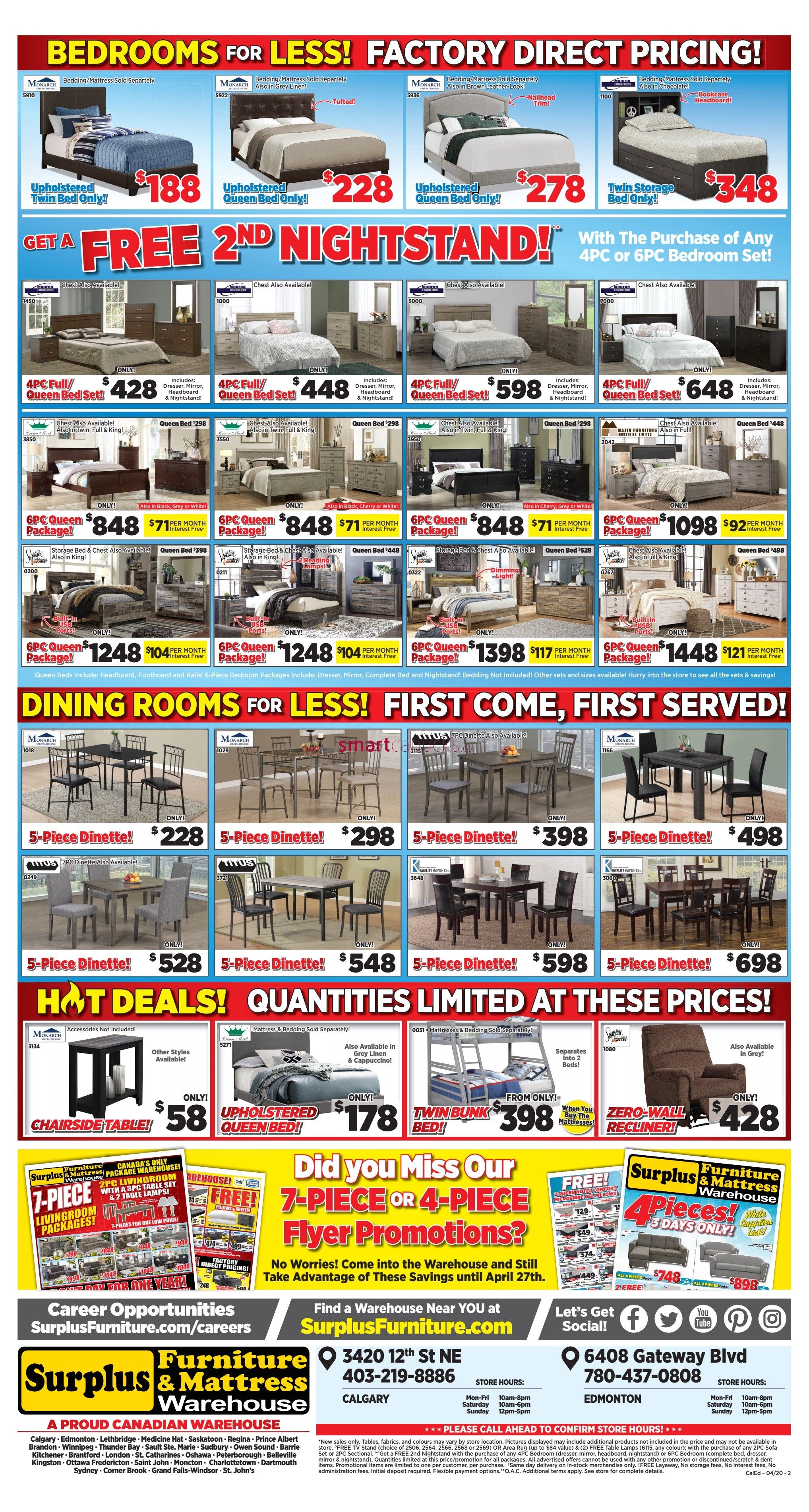 Surplus Furniture & Mattress Warehouse (Edmonton) Flyer April 7 to May 4