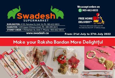 Swadesh Supermarket Flyer July 21 to 27