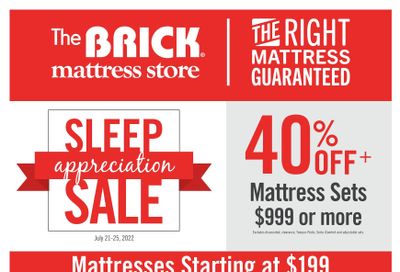 The Brick Mattress Store Flyer July 21 to 25