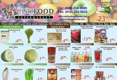 MultiFood Supermarket Flyer July 22 to 28