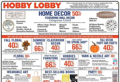 Hobby Lobby Weekly Ad Flyer July 25 to August 1