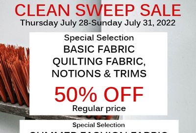 Fabricland (Oshawa, Whitby, Kitchener, St. Catharines, Welland) Flyer July 28 to 31