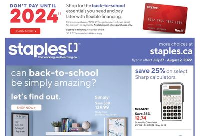 Staples Flyer July 27 to August 2