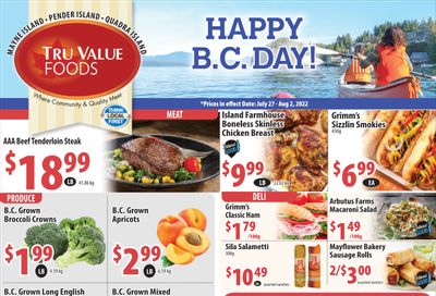 Tru Value Foods Flyer July 27 to August 2