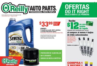 O'Reilly Auto Parts Weekly Ad Flyer Specials July 27 to August 30, 2022