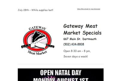 Gateway Meat Market Flyer July 28 to August 3