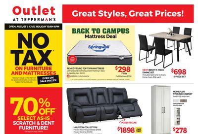 Outlet at Tepperman's Flyer July 29 to August 4